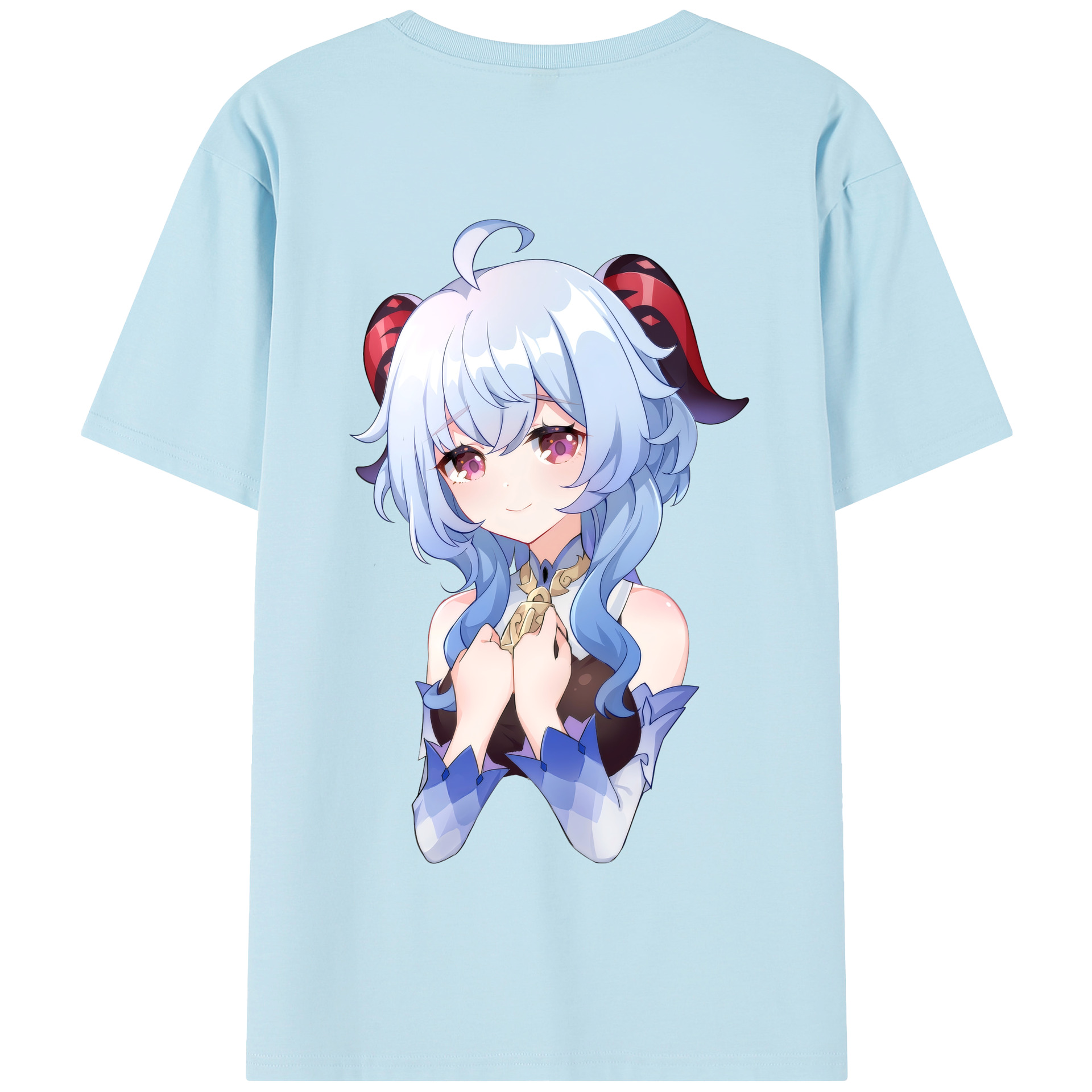 げんし神 甘雨 かんう genshin Ganyu 綿100％半袖Tシャツ（背面プリント）